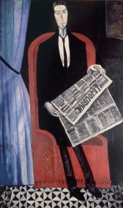 Muotokuva miehestä sanomalehden kanssa tekijältä Andre Derain