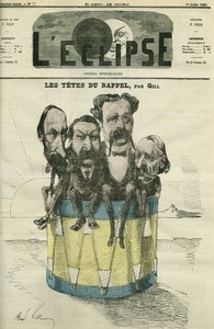 Auguste Vacquerie (1819-1895), Victor Hugo (1802-1885), Charles Hugo (1826-1871) ja Paul Meurice (1818-1905), ranskalaiset kirjailijat. Kansi "" L