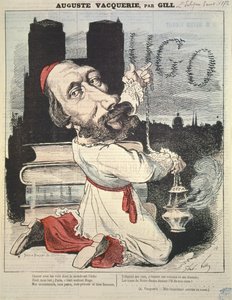 Auguste Vacquerie (1819-95) LEclipsen kannesta, kaiverrus Yves & Barret, 3. marraskuuta 1872 tekijältä Andre Gill