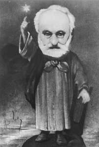 Karikatyyri Victor Hugosta (1802-85) taikurina tekijältä Andre Gill