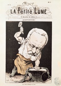 Victor Hugon (1802-85) karikatyyri "La Petite Lune" -lehden etukannesta, helmikuu 1879. tekijältä Andre Gill