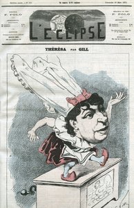 Emma Valendonin sarjakuva Theresa (1837-1913), ranskalainen suosittu laulaja. Kansi "" L