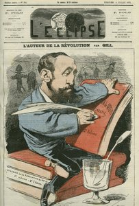 Sarjakuva Jules Claretie (1840-1913), ranskalainen kirjailija, näytelmäkirjailija ja kriitikko. Kansi "" L