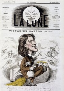 Gillin viktoriaanisen Sardoun sarjakuva - Kuun kansikuva 14.10.1866. tekijältä Andre Gill