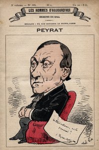 Sarjakuva Alphonse Peyratista (1812-1890), englantilainen toimittaja Les Hommes d