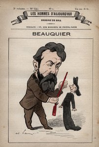 Sarjakuva Charles Beauquierista ranskalainen poliitikko 1833 - 1916 Les Hommes d