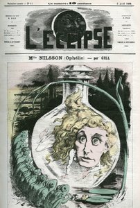 Christine Nilsson Ophelien (1843-1880) roolissa ruotsalainen oopperalaulaja. Kansi "" L