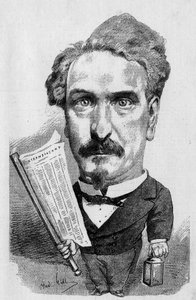 Andre Gillin piirros, joka edustaa ranskalaista toimittajaa ja poliitikkoa Henri Rochefortia (1831-1913), teoksessa "The Illustrous World" tekijältä Andre Gill