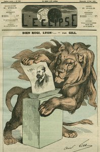 Hyvä rugi, Lyon! , sarjakuva Rhônen varajäsenen Arthur Rancin (1831-1908) valintaa varten. Kansi "" L