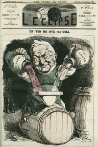Le vin de 1872, kuvitus: Adolphe Thiers sekoittaa valko- ja punaviiniä (1797-1877), ranskalainen historioitsija ja valtiomies. Kansi "" L