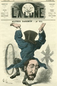 Alfred Darimonin (1819-1902), ranskalaisen poliitikon muotokuva. Gillin sarjakuva elokuvassa "La Lune", 28. joulukuuta tekijältä Andre Gill