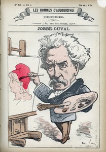 Muotokuva Armand Felix Maris Jobbe-Duval Jobbe Duval (1821-1889), ranskalainen taidemaalari ja poliitikko. Sarjakuva Gill, Paris. tekijältä Andre Gill