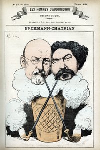Muotokuva ranskalaisista kirjailijoista Emile Erckmannista (1822-1899) ja Alexandre Chatrianista (1826-1890). Gillin sarjakuva elokuvassa "Les Homme d