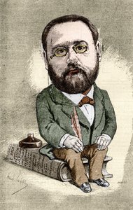 Ranskalaisen kirjailijan Emile Zolan (1840-1902) muotokuva. Andre Gillin sarjakuva Illustrious Worldille. tekijältä Andre Gill