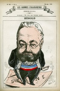 Ranskalaisen poliitikon Ferdinand Heroldin (1828-1882) muotokuva. Karikatyyri Gillistä, Pariisi. tekijältä Andre Gill