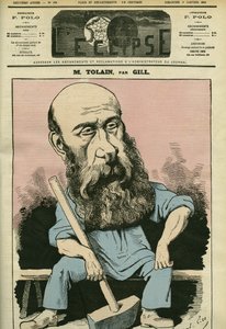 Muotokuva Henri Louis Tolainista (1828-1897), ranskalaisesta kaivertajasta ja poliitikosta. Kansi "" L