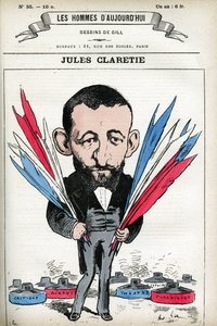 Jules Claretien (1840-1913), ranskalaisen kirjailijan, näytelmäkirjailijan ja kriitikon muotokuva. Gillin sarjakuva elokuvassa "Les Homme d