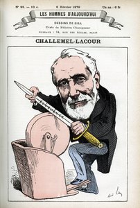 Muotokuva Paul-Armand Challemel-Lacourista (1827-1896), poliitikosta, diplomaatista ja ranskalaisen filosofian historioitsijasta. Gillin sarjakuva elokuvassa "Les Homme d