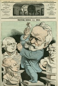 Muotokuva Victor Hugosta (1802-1885), ranskalaisesta kirjailijasta ja poliitikosta. Kansi "" L