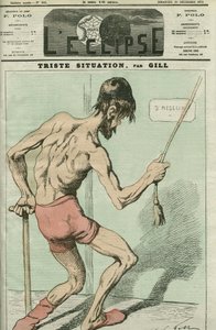 Surullinen tilanne, karikatyyri sairaasta, joka etsii "hyvää perustuslakia". Kansi "" L