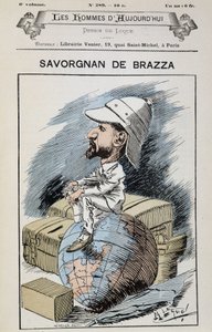 Savorgnan de Brazza - kirjoittanut Gill, teoksessa "" Tänään miehet"" tekijältä Andre Gill