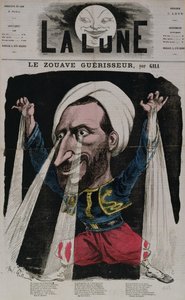 The Zouave Healer, elokuvasta "La Lune", 1868 tekijältä Andre Gill