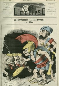 Tilanne, Adolphe Thiersin (1797-1877) ja Leon Gambettan (1838-1882) sarjakuva, joka antaa ministeriön kuninkaallisille ja bonapartistisille koirille. Kansi "" L