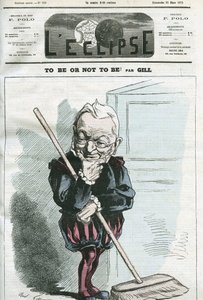 Olla tai ei olla, sarjakuva Adolphe Thiersin (1797-1877), ranskalaisen valtiomiehen. Kansi "" L