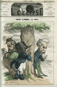 Jalavan alla odottavat Napoleon III, Emile Ollivier, nämä ovat Sedanin tappion päähenkilöt. Kansi "" L