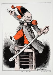 Old Soldier !, julkaisusta History of the Third Republic, osa. I, Poliittinen historia, jul. 1933 tekijältä Andre Gill