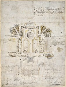 Greenwichin kuningattaren talon puutarhan ja puiston maisemointisuunnitelma, 1662 (kynä, muste ja pesu).