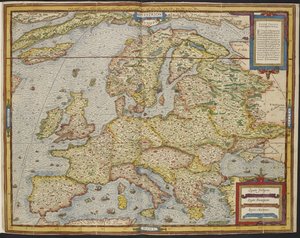 Euroopan kartta, André Thevetin universaali kosmografia tekijältä Andre Thevet