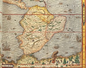 Etelä-Amerikan kartta Cosmographielta, kirjoittanut Andre Thevet tekijältä Andre Thevet
