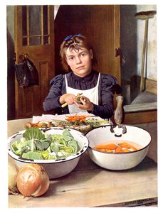 Auttaa äitiä, 1901. tekijältä Andre and Sleigh