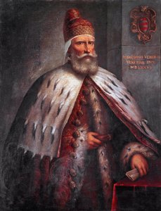 Doge Sebastiano Venierin (1496-1578) muotokuva, condottiere Hän johti venetsialaista laivastoa Francesco Duodon kanssa Lepanton taistelussa vuonna 1571. Andrea de 