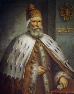 Doge Sebastiano Venierin muotokuva (noin 1496-1578) tekijältä Andrea (c.1542 c.1617) Michieli