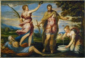 Scipio Africanus, roomalainen kenraali ja valtiomies, valloitti Karthagon 146 eaa. (maalaus kankaalle)