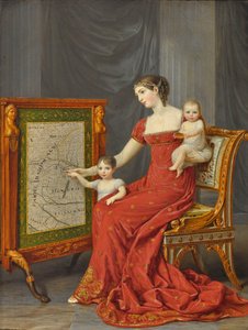 Baijerin prinsessa Augusta lapsineen Josephine ja Eugenie.