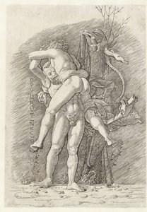 Hercules en Antaeus Voittamaton jumala Hercules (otsikko esineessä)