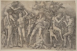 Bakkanaali ja viinisammio tekijältä Andrea Mantegna