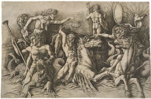 Merenjumalien taistelu tekijältä Andrea Mantegna