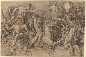 Merijumalien taistelu [vasen puoli] tekijältä Andrea Mantegna