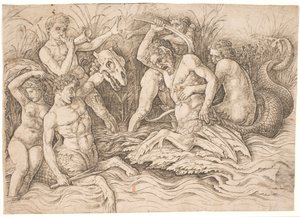 Battle of the Sea Gods, oikea puoli tekijältä Andrea Mantegna