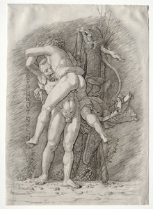 Herkules ja Antaeus, 1400-luku. tekijältä Andrea Mantegna