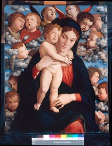 Madonna ja lapsi ja kerubien kuoro tekijältä Andrea Mantegna