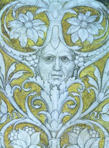 Omakuva, joka on sisällytetty Camera degli Sposin tai Camera Picta -kirkon koristeelliseen friisiin, 1465-74, fresko 78449, yksityiskohta. tekijältä Andrea Mantegna