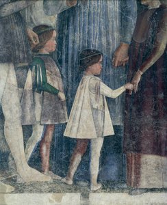 Sigismund ja Francesco II Gonzaga, yksityiskohta Meeting Wallista Andrea Mantegna (1431-1606), fresko, San Giorgion linna, hääkammio tai Camera Picta, Mantova tekijältä Andrea Mantegna