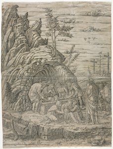 Hautaus neljän linnun kanssa. tekijältä Andrea Mantegna