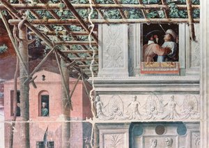Pyhän Kristoferin marttyyrikuolema, n. 1450-1456 (fresko) tekijältä Andrea Mantegna