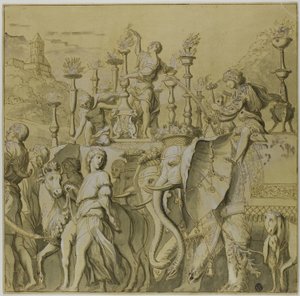 Julius Caesarin voitot: Canvas nro V tekijältä Andrea Mantegna